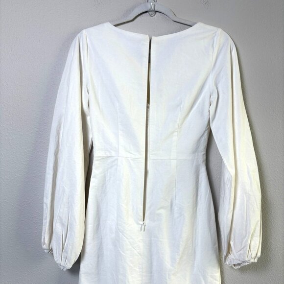 Sabo Minna Button Dress Size XS White Mini Long Balloon Sleeves Cotton NWT - Picture 5 of 16